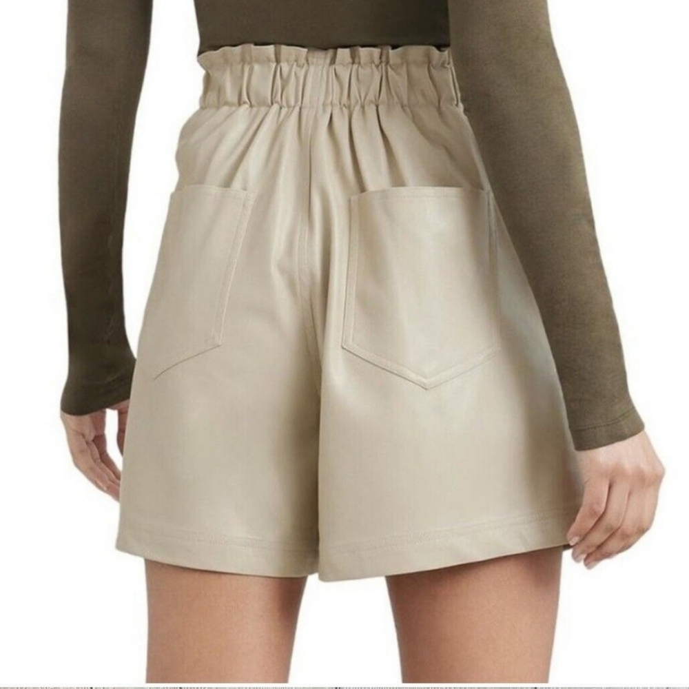 Modern Citizen Women’s Tan Kipp Paperbag Vegan Leather Shorts Size Medium NWOT - Picture 11 of 12